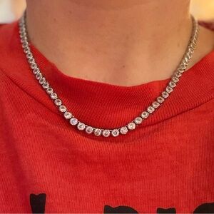 CZ diamond tennis necklace